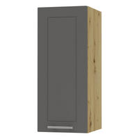KÜCHENHÄNGESCHRANK Kvantum W2/20 Graphit Matt / Eiche Artisan Matt 20 / 32,5 / 72cm - Graphitfarben/Eiche Artisan, Holz/Holzwerkstoff (20/72/32.5cm) - Feldmann-Wohnen