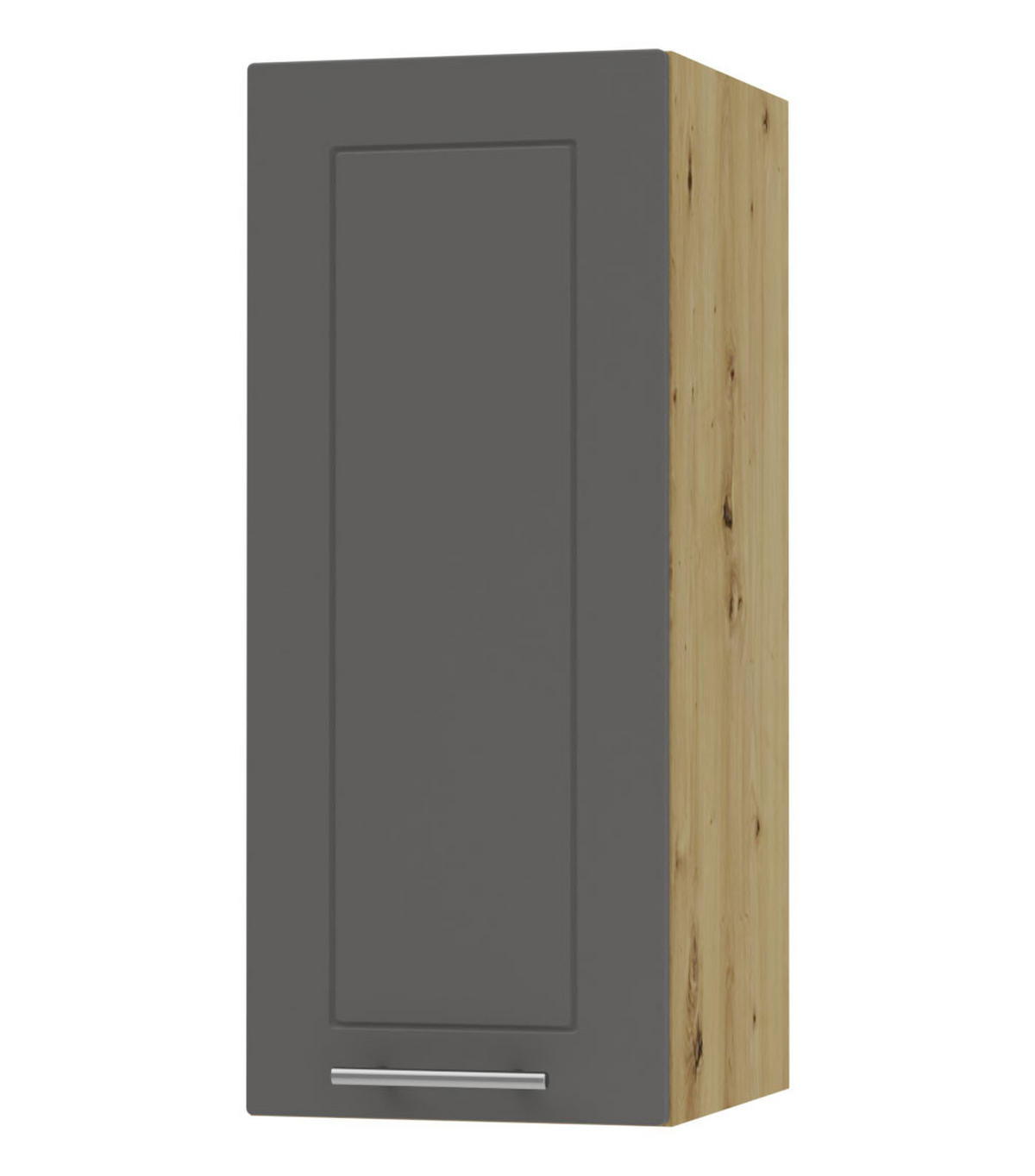 KÜCHENHÄNGESCHRANK Kvantum W2/20 Graphit Matt / Eiche Artisan Matt 20 / 32,5 / 72cm - Graphitfarben/Eiche Artisan, Holz/Holzwerkstoff (20/72/32.5cm) - Feldmann-Wohnen