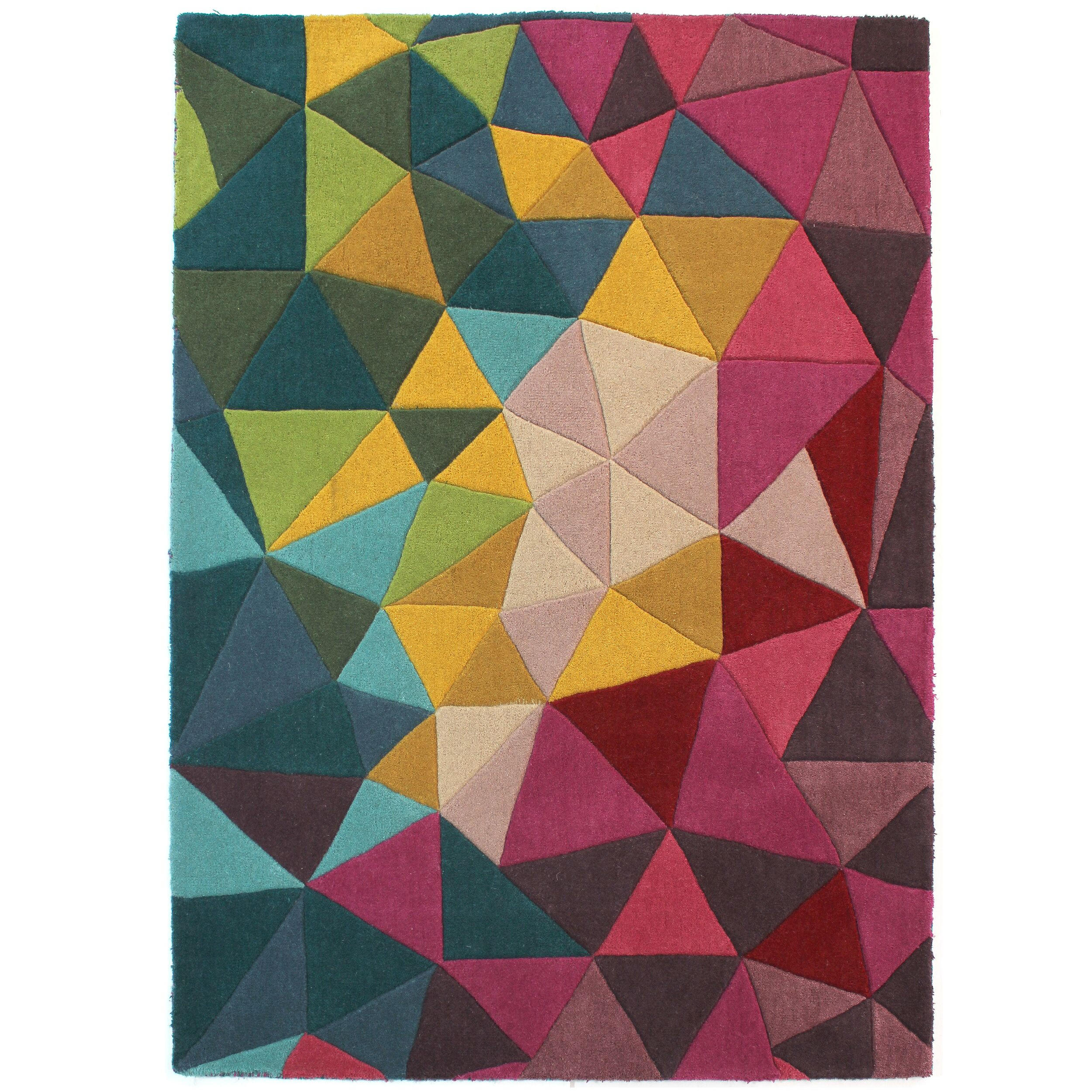 WOLLTEPPICH Bunt geometrisch handgetuftet DERWENT BROOKE, Multi 120x170 cm - Multicolor, Textil (120/170cm) - KADIMA DESIGN