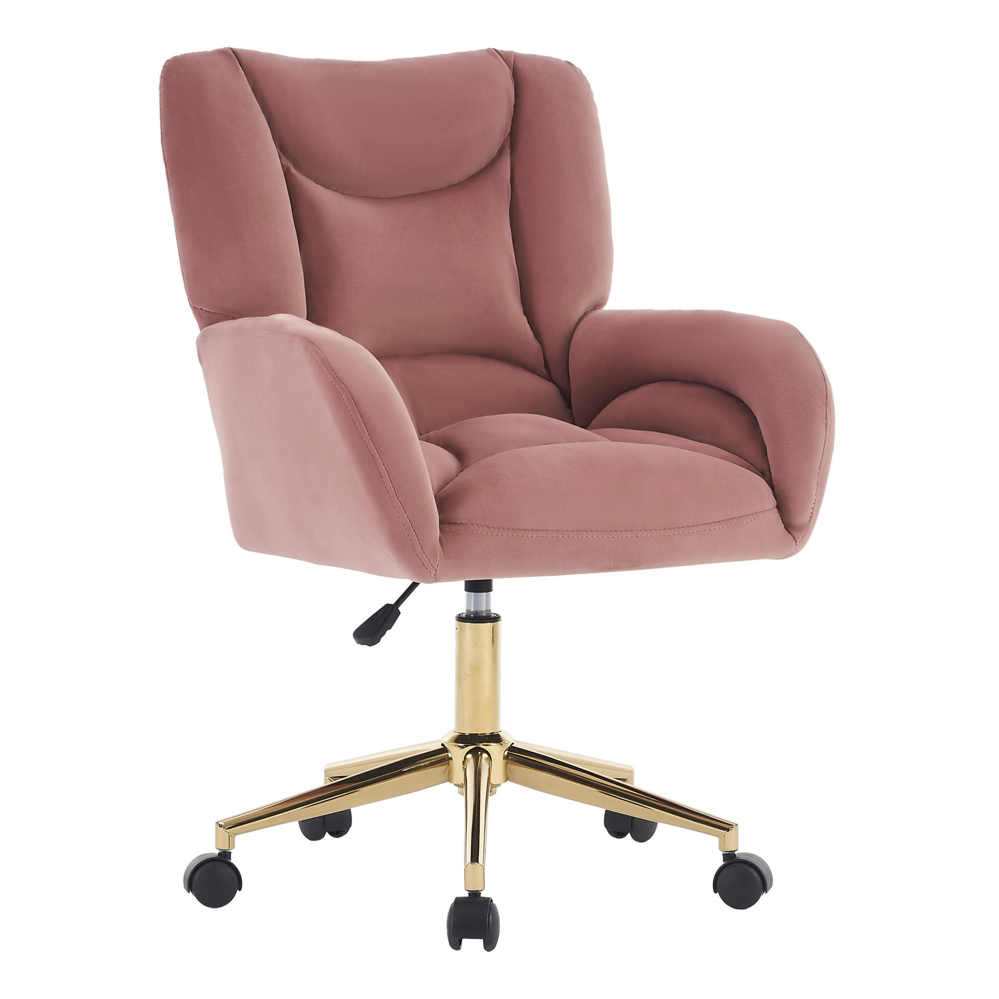 DREHSTUHL höhenverstellbar 64 x 62 x 92,5 cm Samt Pink - Pink, Metall (62/92.5/64cm) - Meubliv