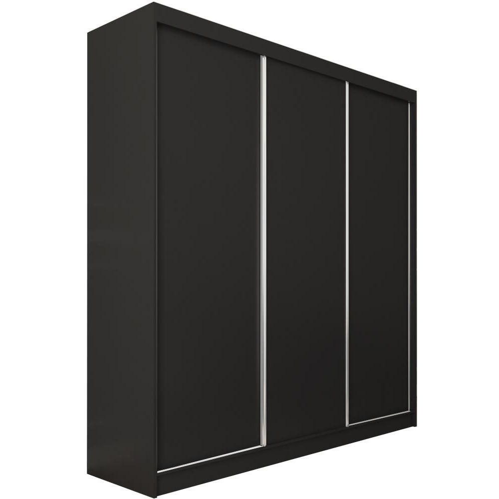 SCHWEBETÜRENSCHRANK Mario 240/216/61 schwarz - Schwarz, Holzwerkstoff (240/216/61cm) - Beautysofa