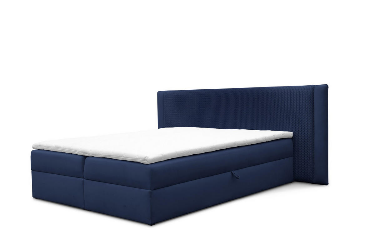 BOXBETT Cedric In Magic Velvet - Blau, Holzwerkstoff/Textil (120/200cm) - Fun Möbel