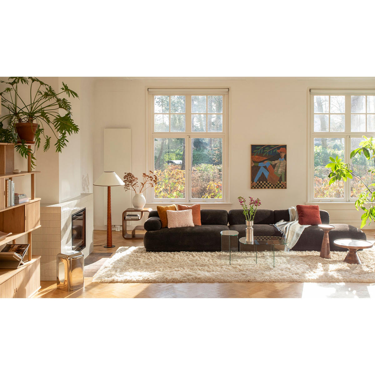 SOFA 4,5-SITZER Rembrandt Rechts Dunkelbraun - Braun, Kunststoff (402/68/97cm) - Zuiver