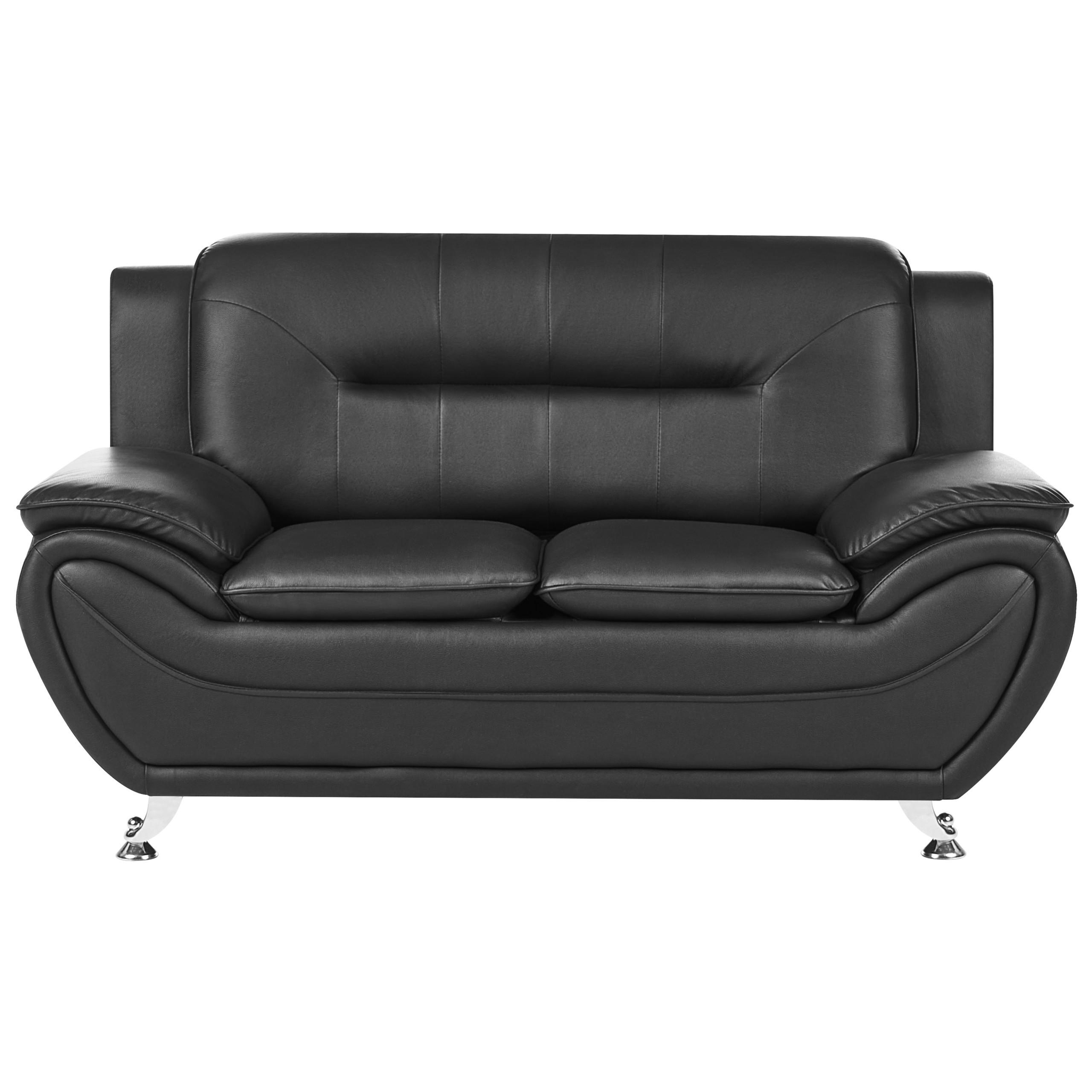 Beliani 2-Sitzer-Sofa Schwarz, Silber 147x86x78 cm