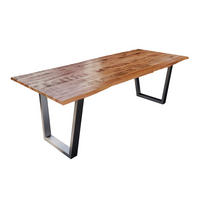 ESSTISCH DORA V - Beige/Silberfarben, Holz/Metall (90/180/77cm) - SAM