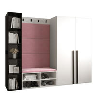 GARDEROBEN-SET 214/184/42 - Pink/Schwarz, Holz/Kunststoff (214/184/42cm) - MÖBEL KRYSPOL