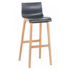 BARHOCKER Holz grau - Eukalyptusholzfarben/Grau, Holz (41/101/46cm) - CLP