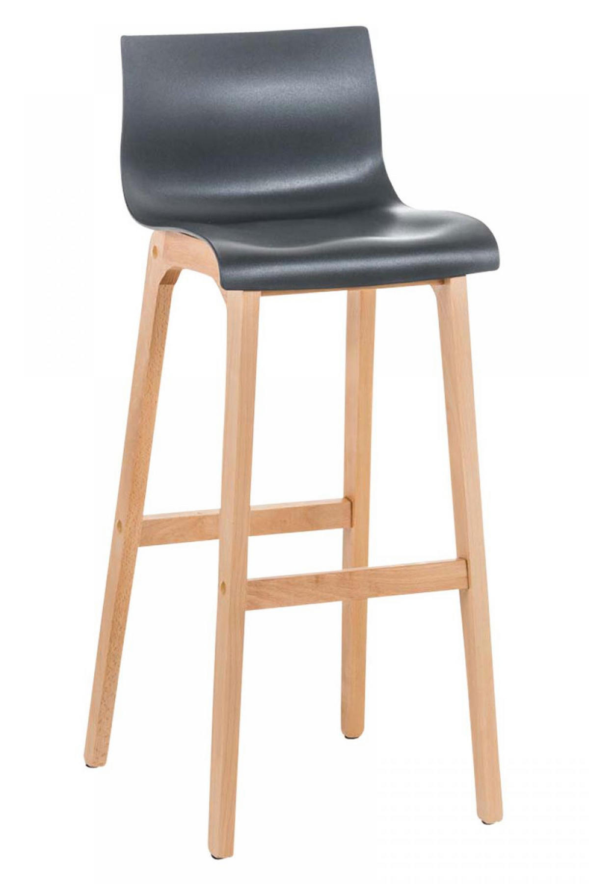 BARHOCKER Holz grau - Eukalyptusholzfarben/Grau, Holz (41/101/46cm) - CLP