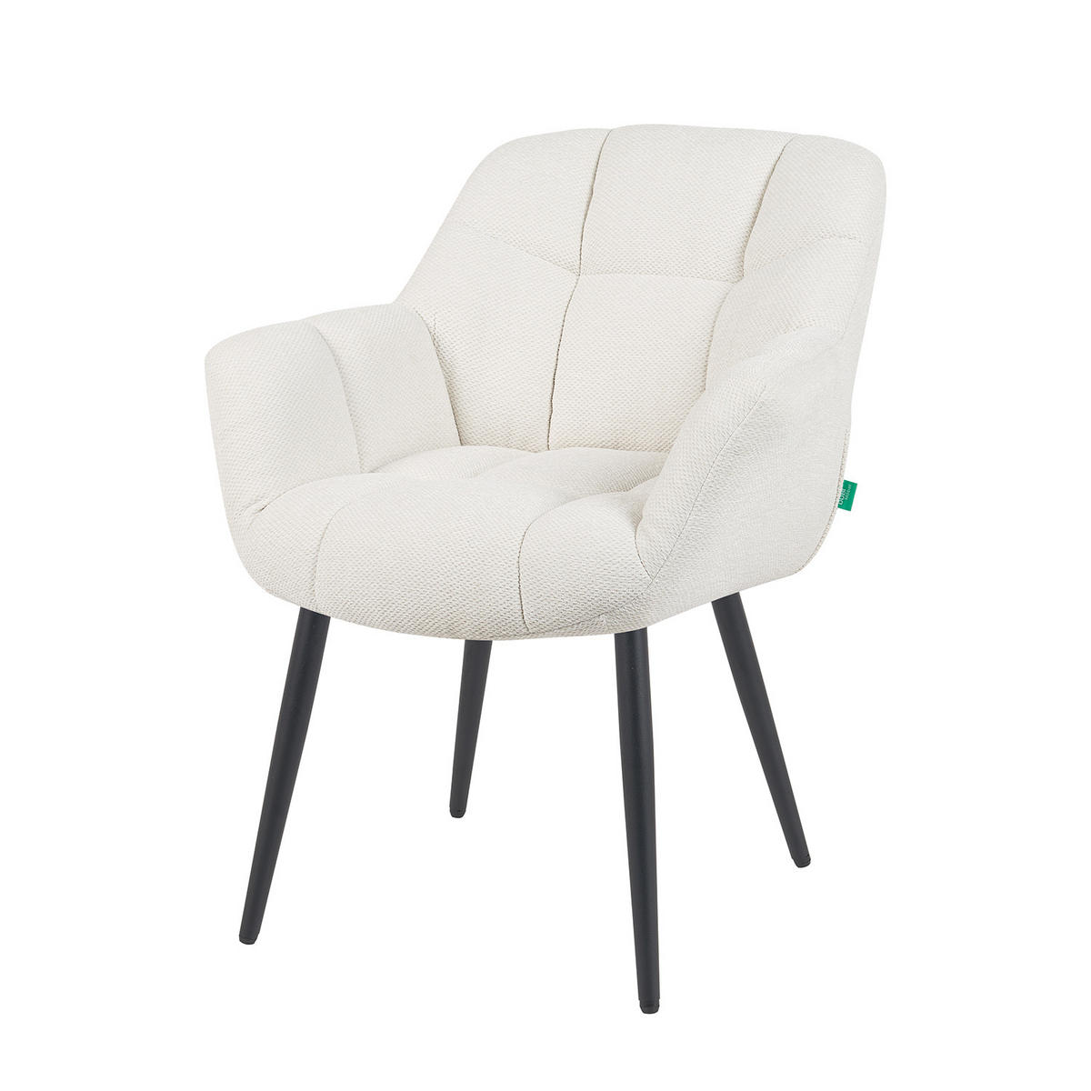 ESSZIMMERSTUHL Mika-Remo - Creme/Schwarz, Textil/Metall (65/81/66cm) - DUBI Möbel