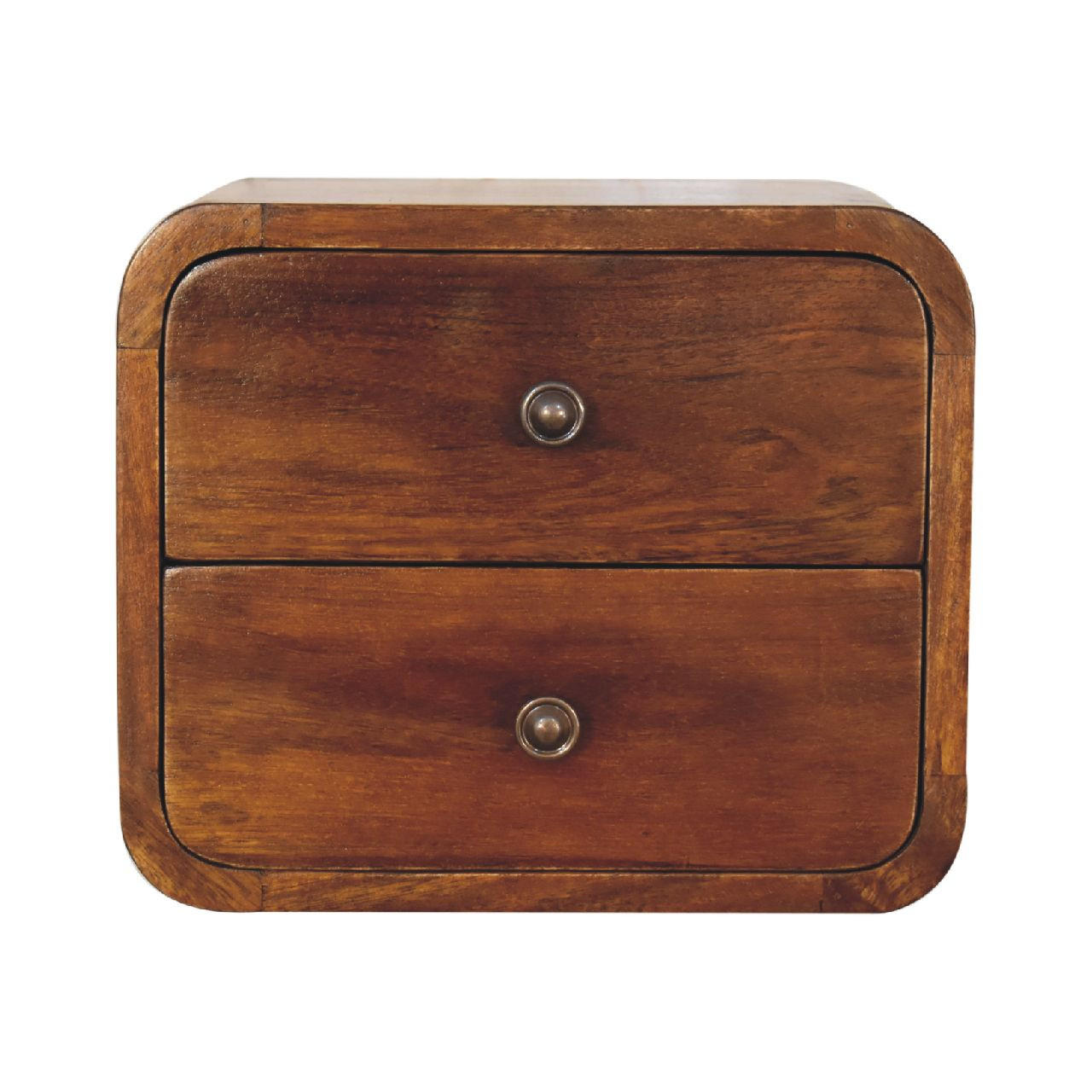 NACHTTISCH Mini Wandmontiert - Messingfarben/Braun, Holz/Metall (30/25/25cm) - Artisan Furniture