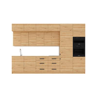 KÜCHENZEILE 360 cm - Nexa K72-G360-R - in Woodline / Matt - Schwarz/Eiche Artisan, Holz/Metall (360/212/58cm) - ROYAL24_MARKT