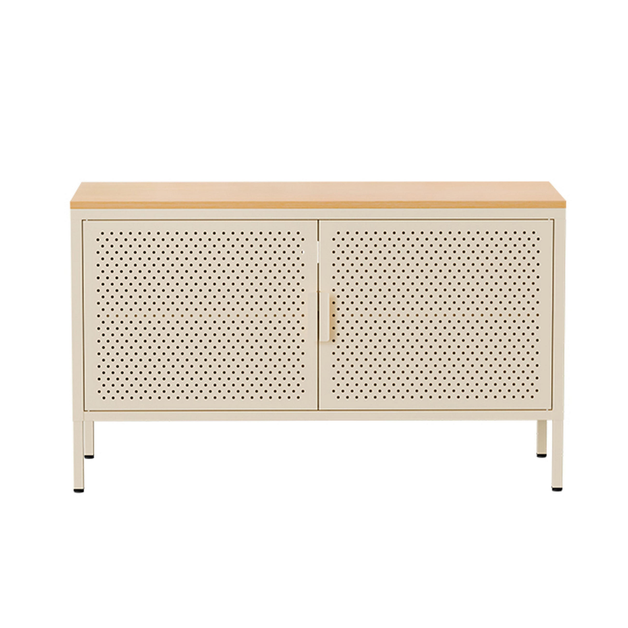SIDEBOARD 100 cm, Ekru - Weiß, Metall (40/60/100cm) - Oviala