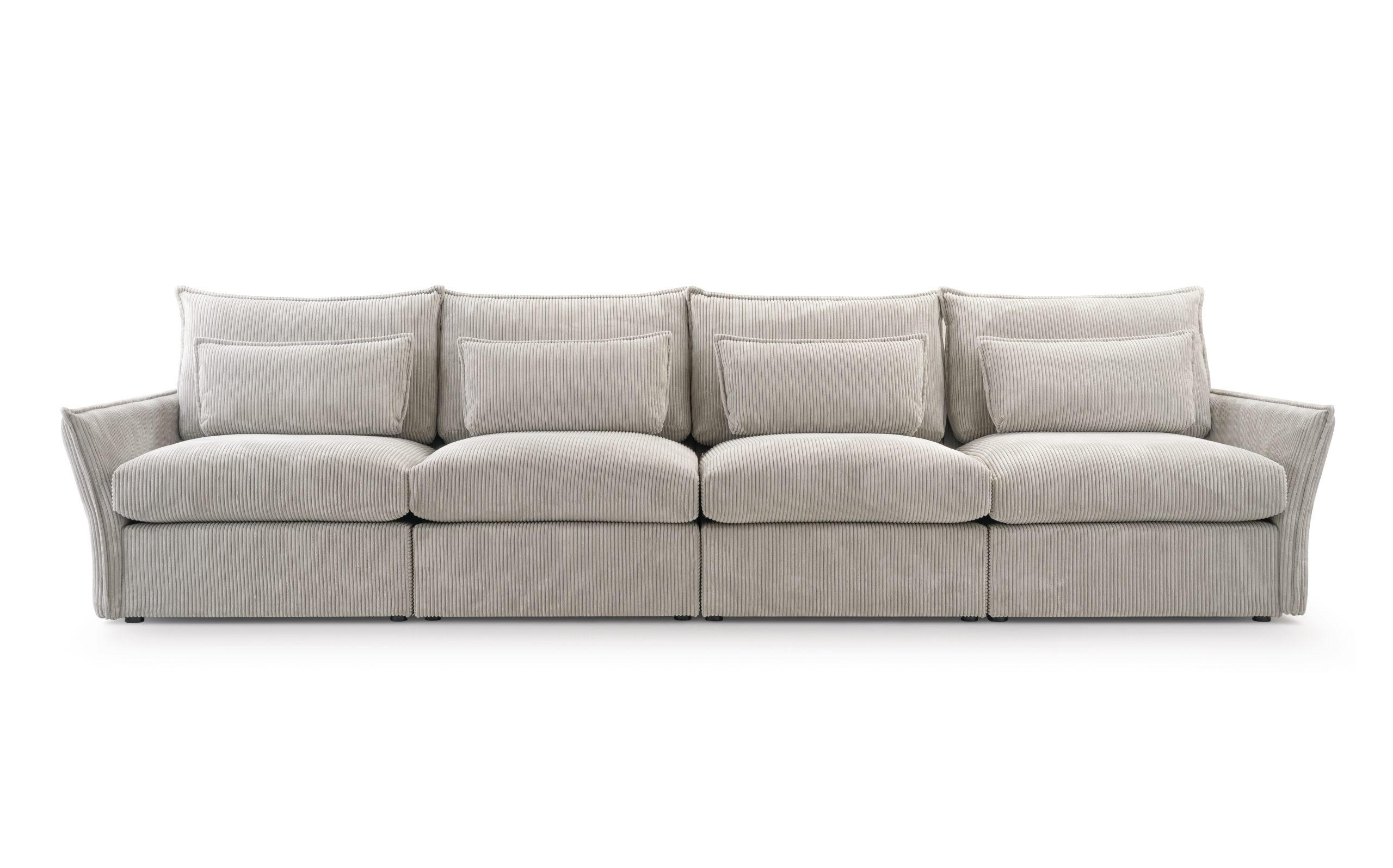 SOFA Modulare Lunde 5, 6 Sitzer, Hellgrau - Hellgrau, Textil (350/93/105cm) - Meblito