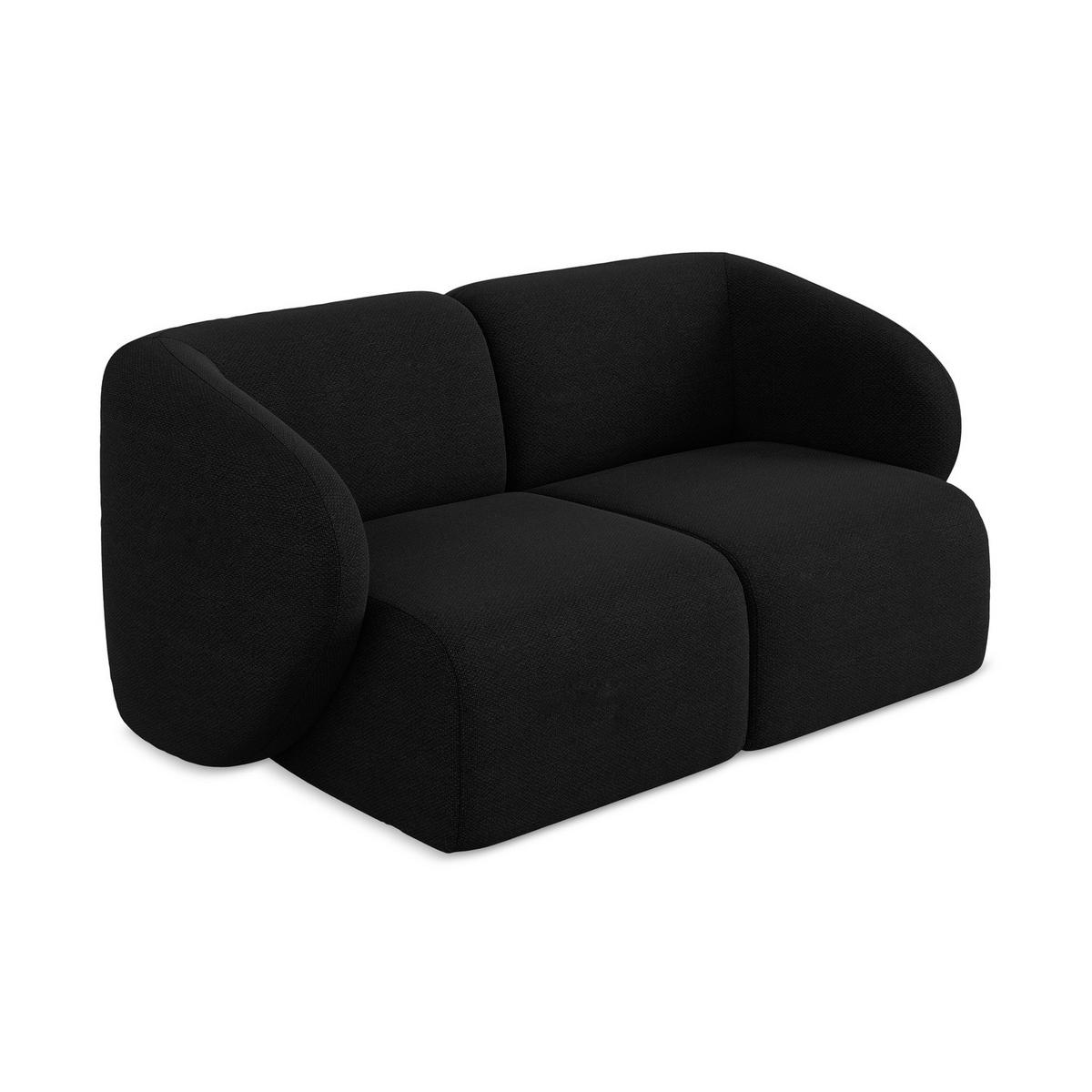 2-SITZER-SOFA Bouclé Stoff Schwarz - Schwarz, Holzwerkstoff/Kunststoff (174/75/94cm) - LaMiaSofa