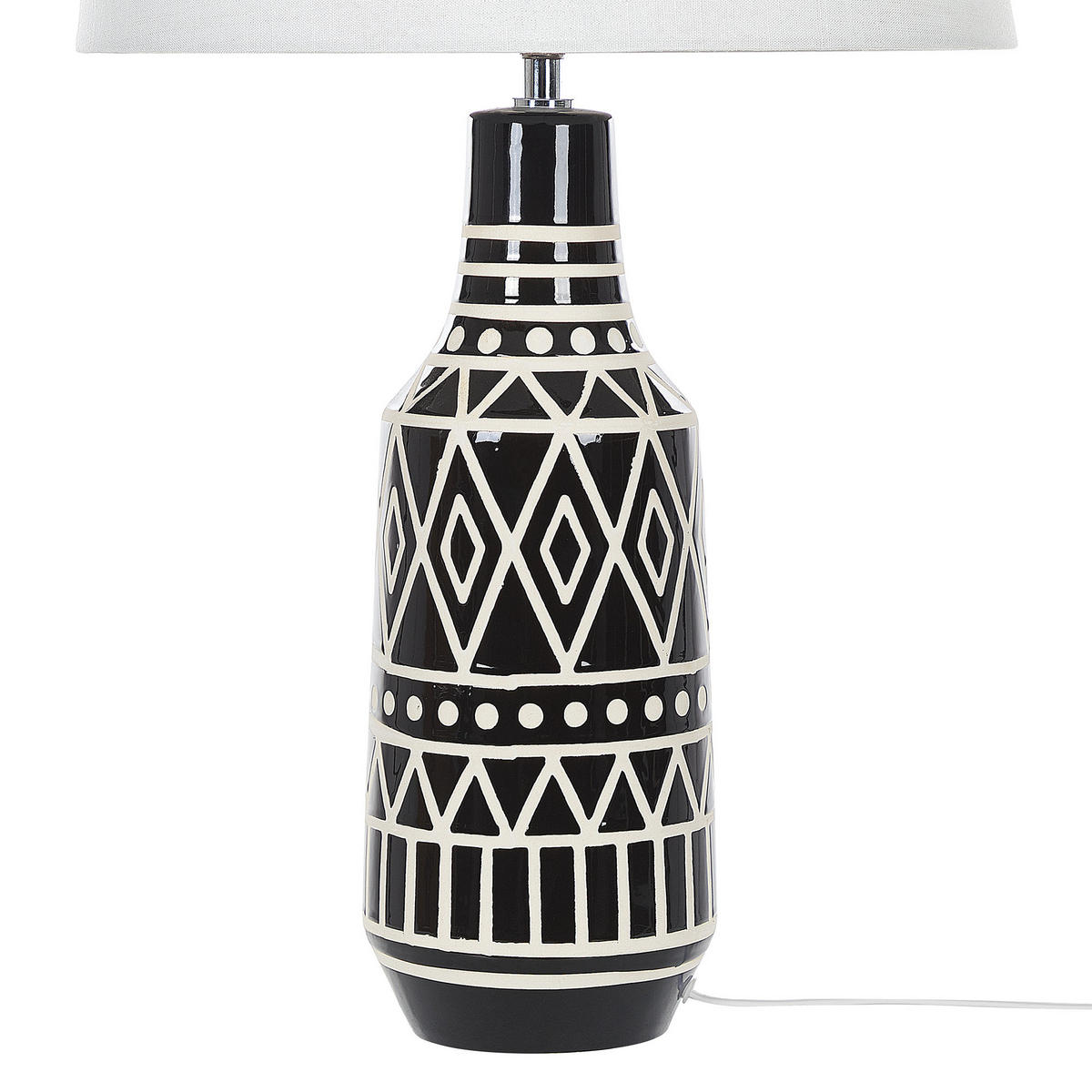 TISCHLAMPE Shebelle 38/38/68 cm - Schwarz, Keramik (38/38/68cm) - Beliani