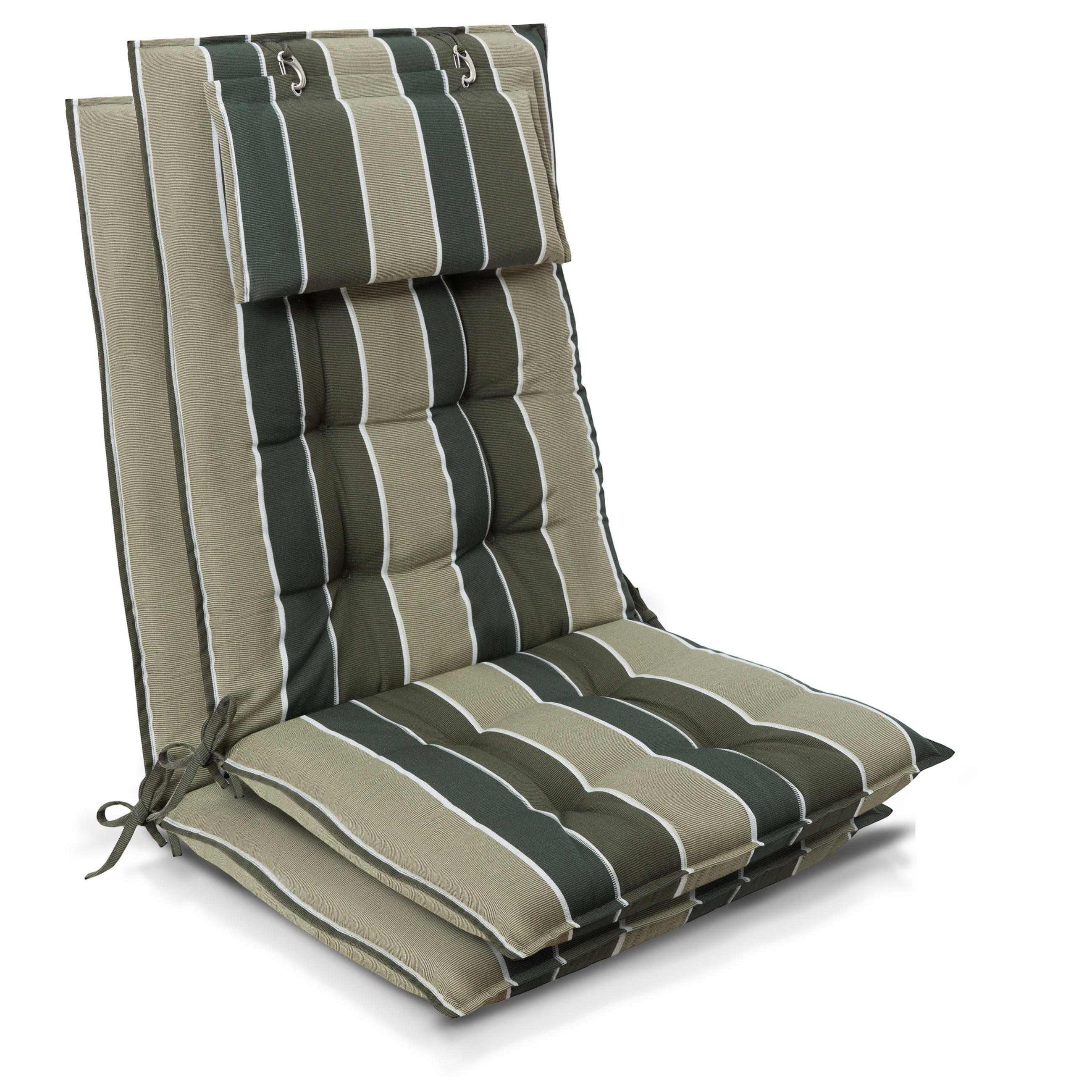 HOCHLEHNER Sun-HL 119x50x8cm Grün-Gestreift (2tlg) - Grün, Textil (50/120cm) - Beautissu 