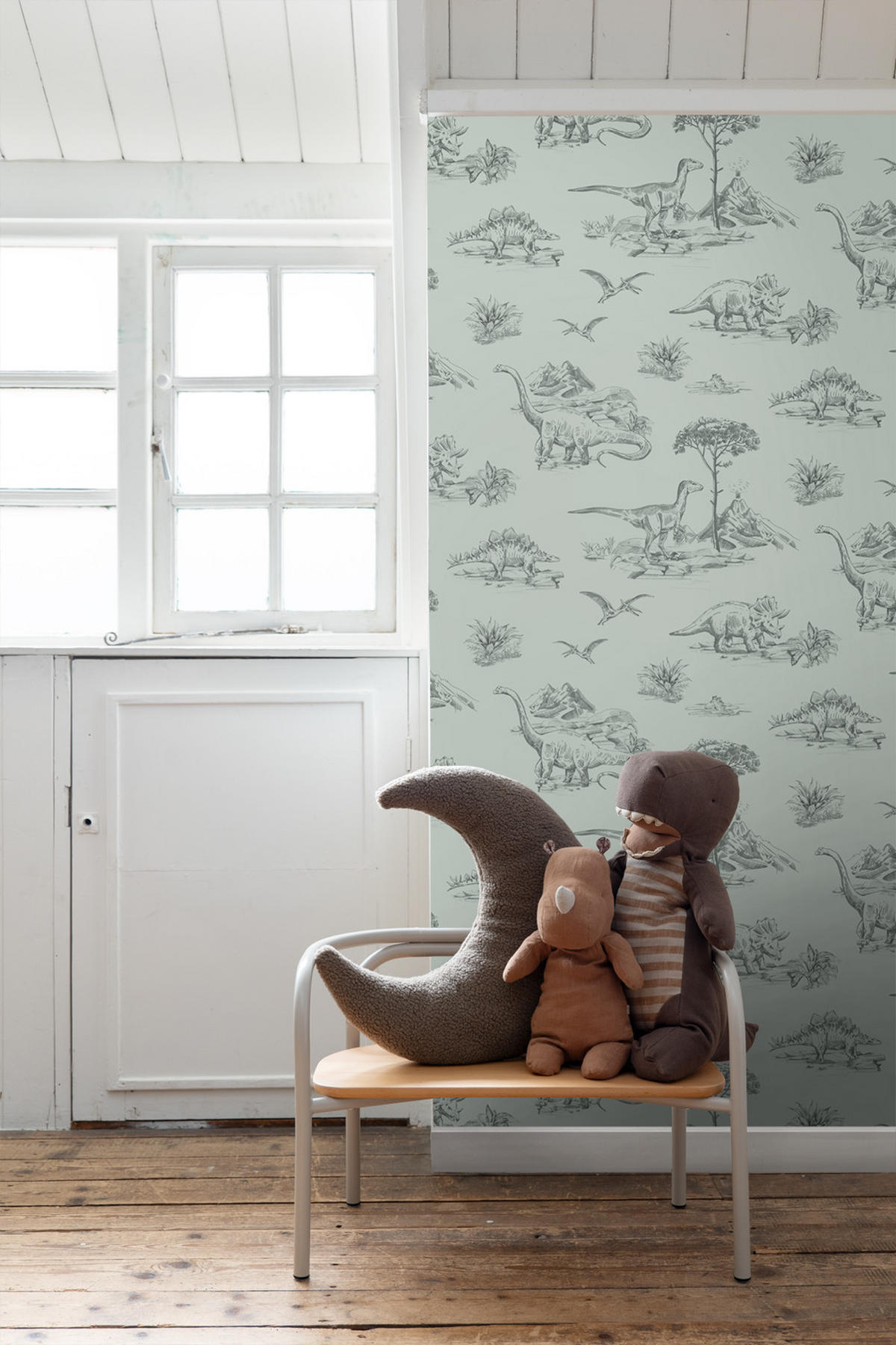 TAPETE Dinosaurier 53 cm x 10.05 m - Grün, Papier (53/0.1cm) - ESTAhome