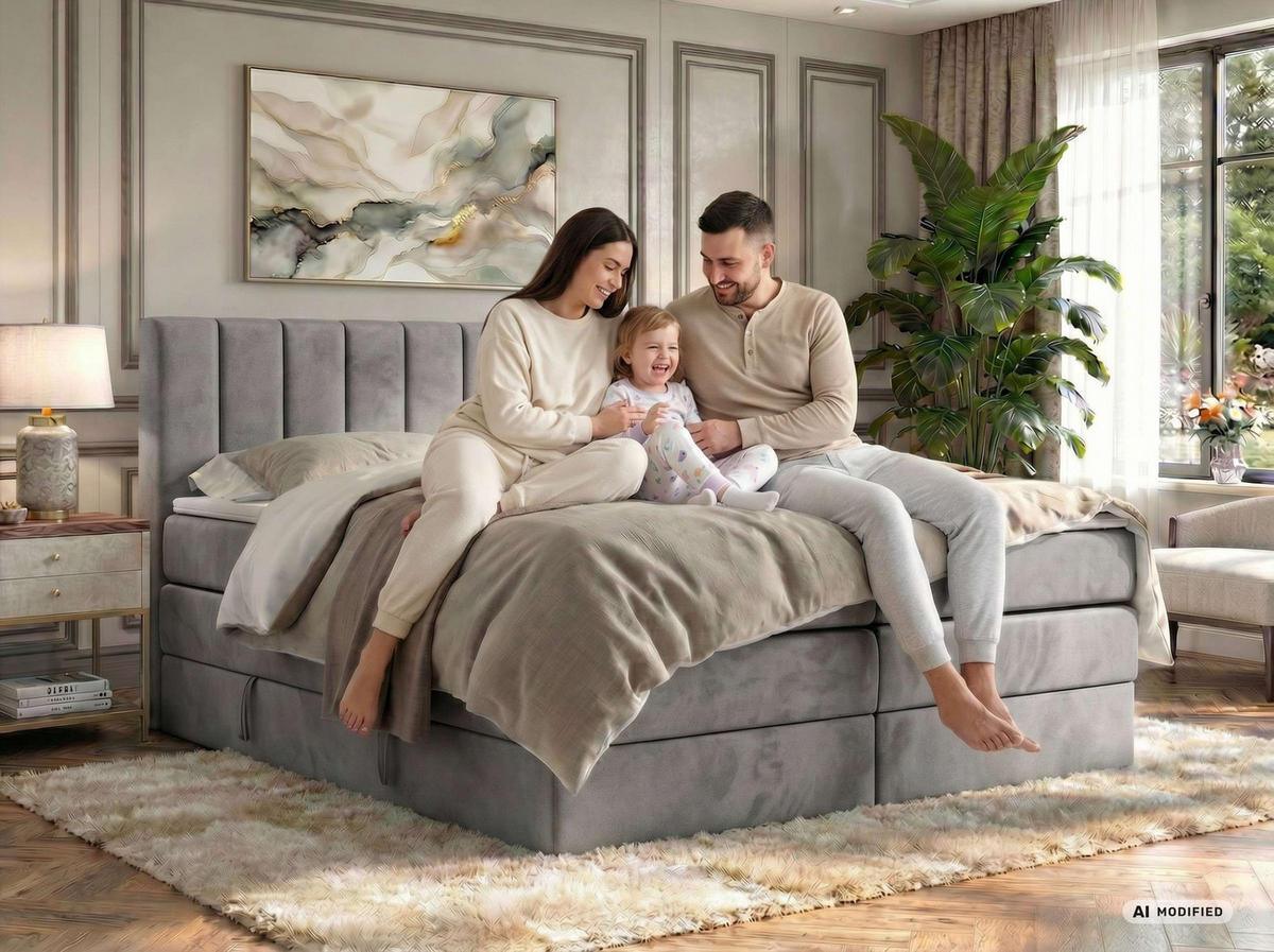 BOXSPRINGBETT ALVER KING 160/200 - Braun Velvet - Topper T25 - H3 - Schwarz/Braun, Kunststoff/Textil (160/200cm) - MKS