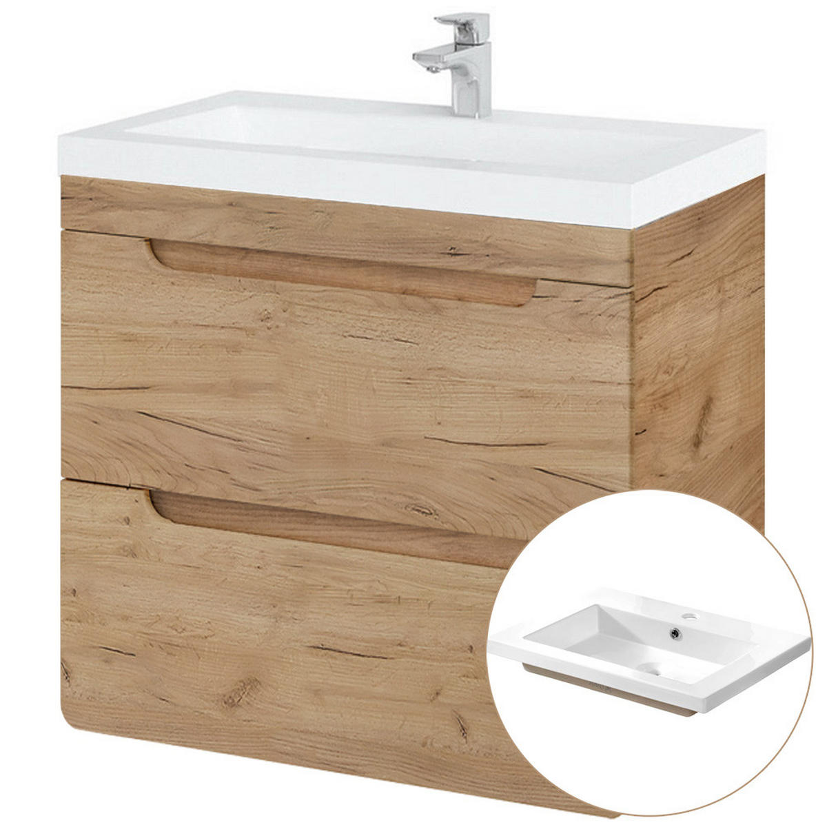 WASCHTISCH Luton-56 - Braun, Holzwerkstoff (61/63/46cm) - Lomado