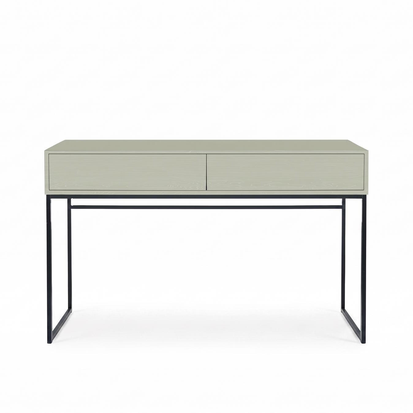 SCHMINKTISCH GENUA D-LUX Eukalyptus, Schwarzes Gestell, Grifflos - Schwarz/Grün, Holzwerkstoff/Metall (37/137/83cm) - Bettso