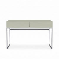 SCHMINKTISCH GENUA D-LUX Eukalyptus, Schwarzes Gestell, Grifflos - Schwarz/Grün, Holzwerkstoff/Metall (37/137/83cm) - Bettso