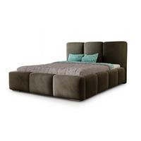 POLSTERBETT ROYAL, 200 x 200 cm mit Bettkasten und Lattenrost aus Metall, Velourstoff, Frabe: Braun - Braun, Holz/Kunststoff (200/200cm) - Agmat-Furniture