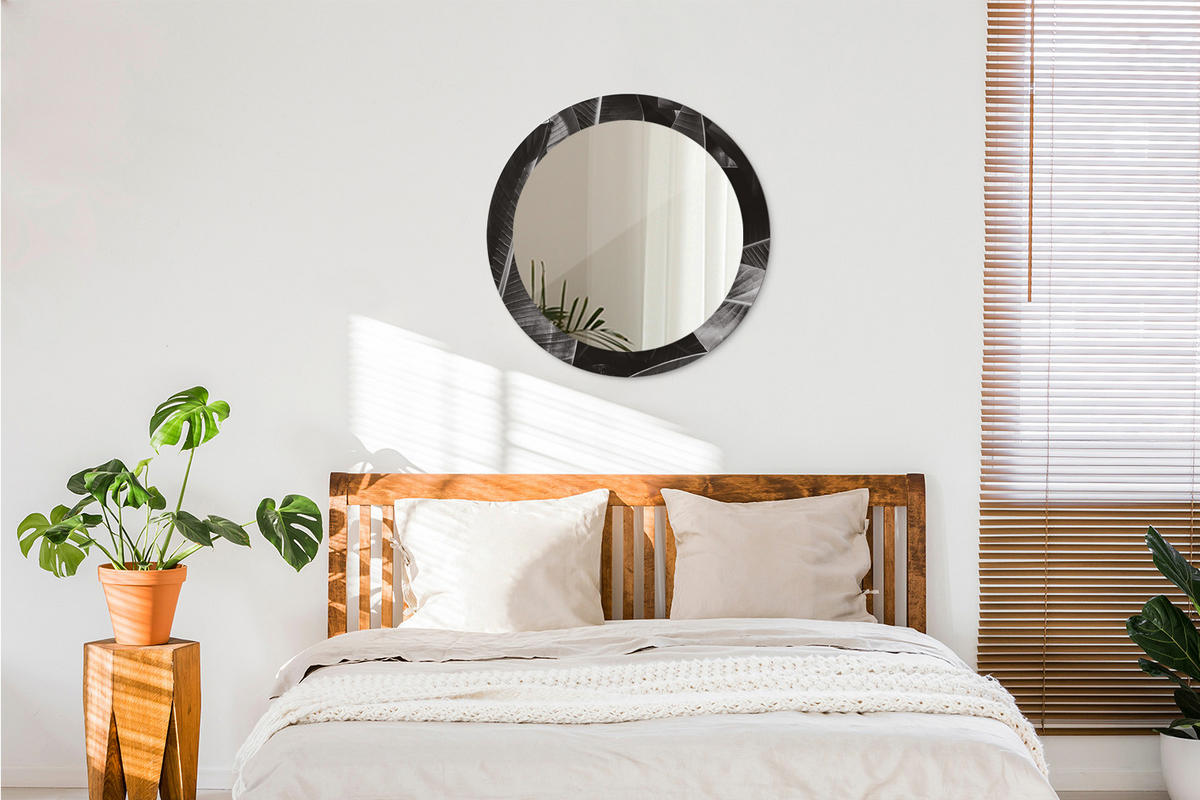 SPIEGEL Rund Ø 70 cm mit Aufdruck - Grau, Glas (70/70/0.4cm) - Wallfluent