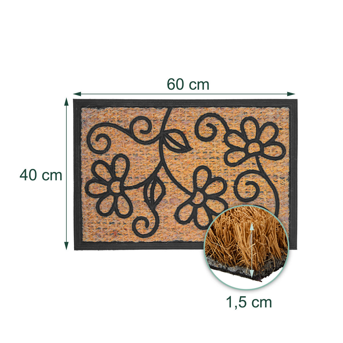 ROHOŽ - viacfarebná, textil/plast (60/40cm) - Relaxdays