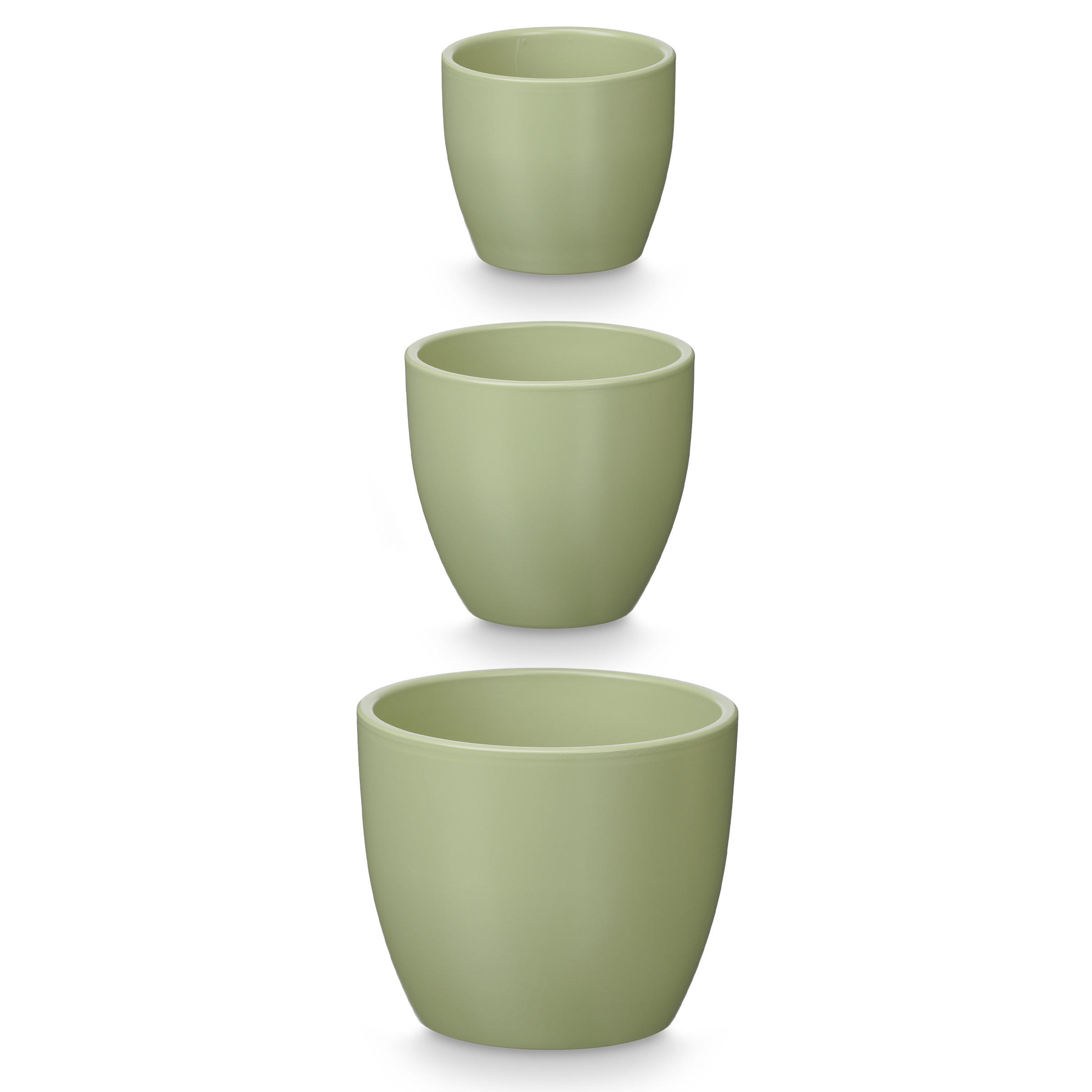 BLUMENTOPF Set Ø 14/17/22 cm, 3er - Mintgrün, Keramik (22/19/22cm) - Ibergarden