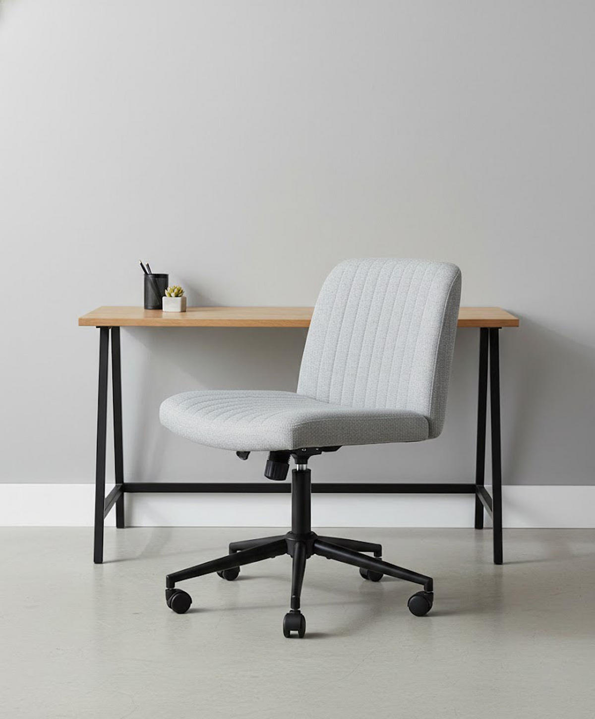 BÜROSTUHL Lynox Stoff hellgrau - Hellgrau/Schwarz, Metall (62/98/65cm) - TPFLiving