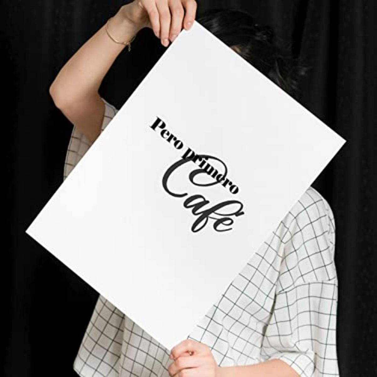 POSTER Set mit 4 Kaffee TypografieStil A3 Rahmenlos - Klar, Papier (29.7/3cm) - Nacnic