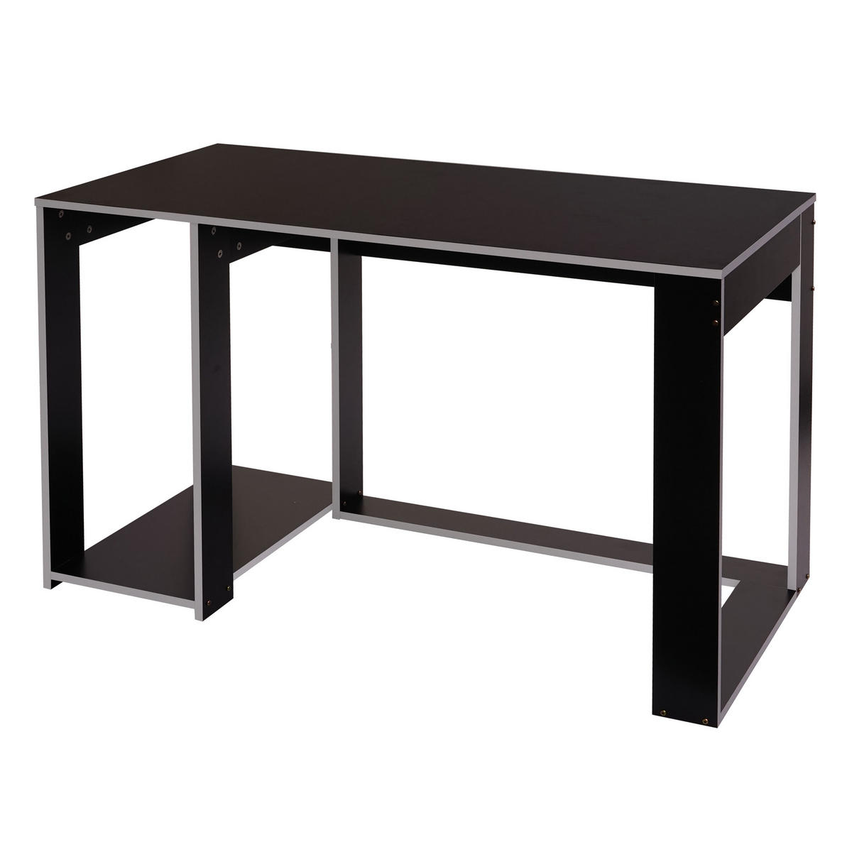 SCHREIBTISCH rechteck Schwarz, Grau - Schwarz/Grau, Holzwerkstoff (60/120/76cm) - MCW