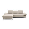 ECKSOFA FELICE L-S Creme Geflochtener Stoff mit Schlaffunktion - Creme, Holz (284/166cm) - MASSENO