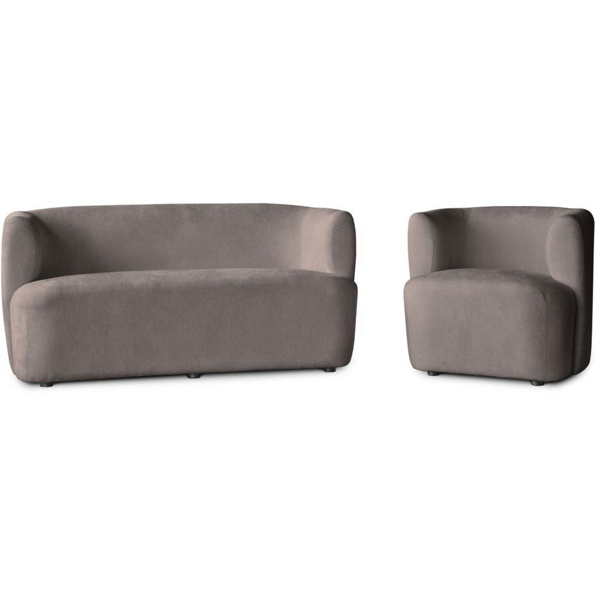 2-SITZER SOFA Nori braun velour - Schwarz/Braun, Kunststoff/Textil (150/68/72cm) - Beautysofa