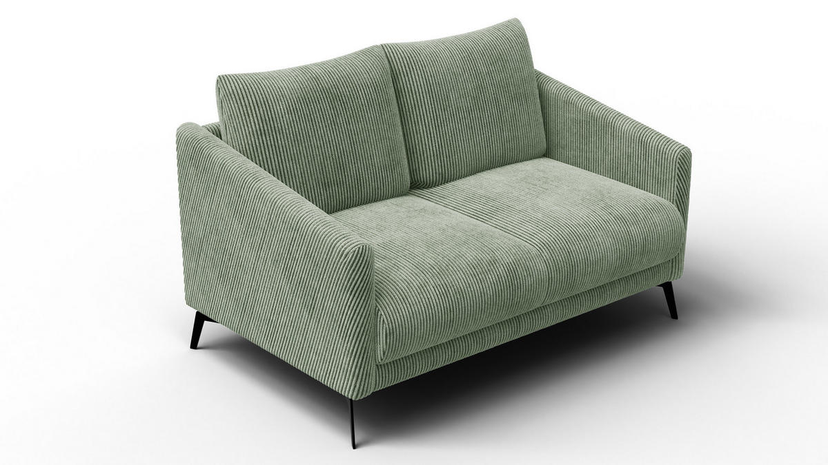 SOFA VILT 2-Sitzer, mint - Schwarz/Mintgrün, Holzwerkstoff/Textil (142/89/94cm) - Wozimo