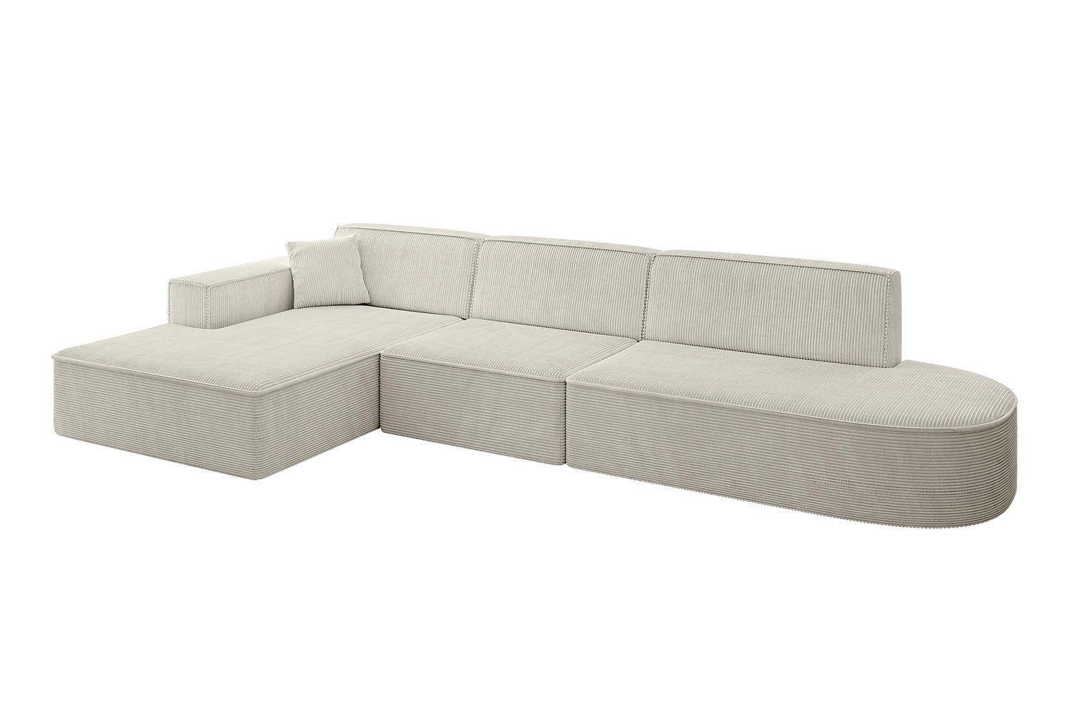 ECKSOFA Ottomane Links IREA-L2-v4 - 318x165x72,5 cm Hellgrau - Hellgrau, Holzwerkstoff/Textil (318/165cm) - ALTDECOR