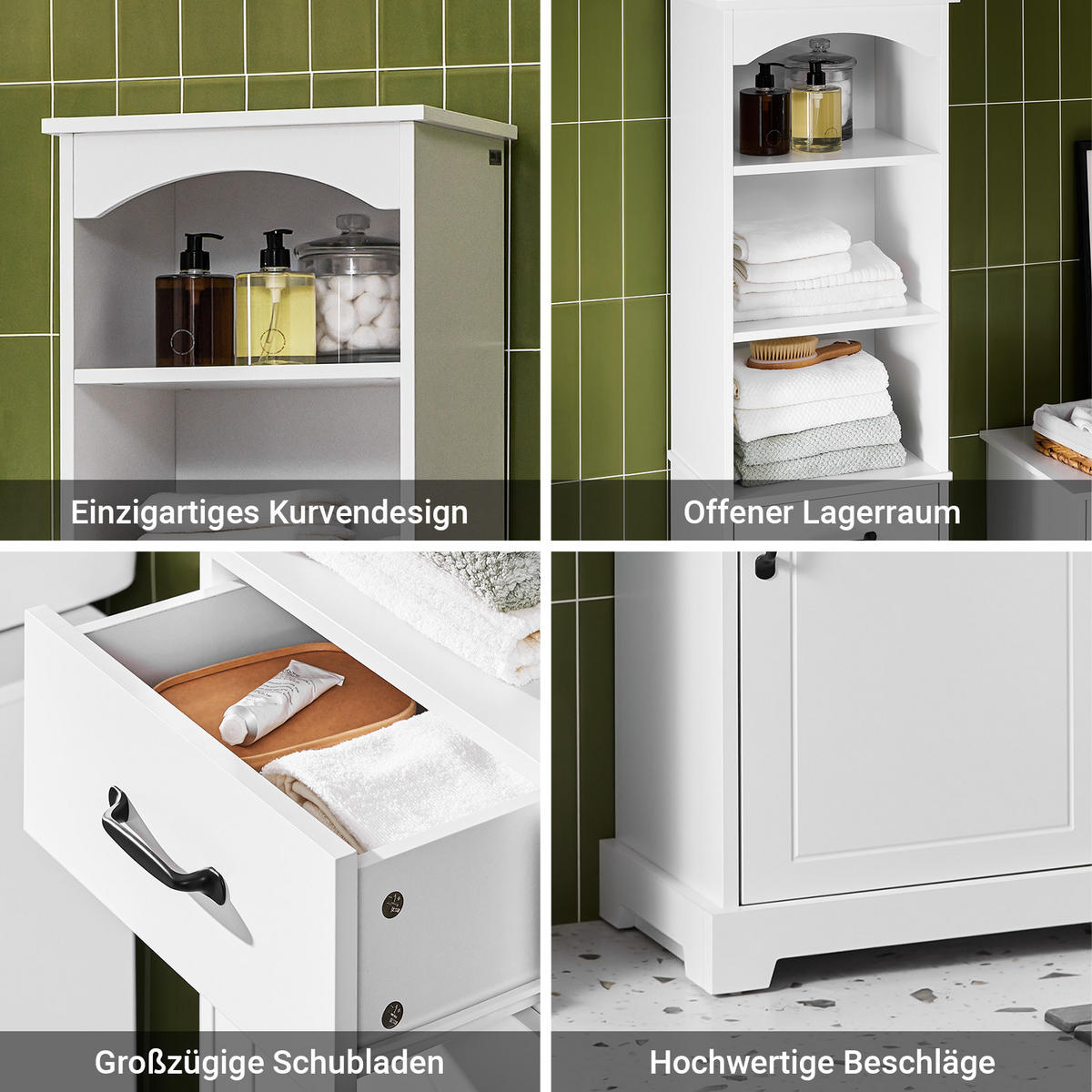 HOCHSCHRANK Weiß - Weiß, Holzwerkstoff (42/172/30cm) - SoBuy