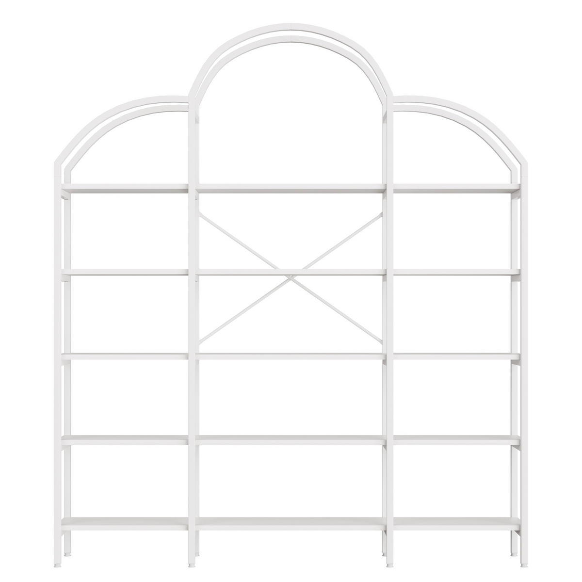 REGALE in weiß, wolken-design & 5 offene ebenen - Weiß, Holzwerkstoff (170/190/26cm) - Urban Meuble