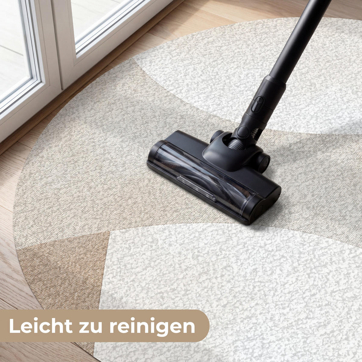 FUSSMATTE Braun - Japandi - Abstrakt Schmutzfangmatte 120x120 cm - Beige, Kunststoff (120/120cm) - MuchoWow