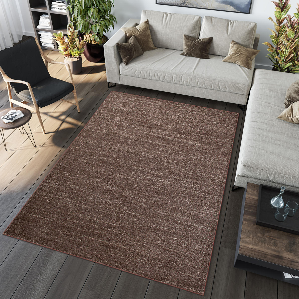 TEPPICH SARI Dunkelbraun 300/400 cm - Dunkelbraun, Textil (300/400cm) - Tapiso