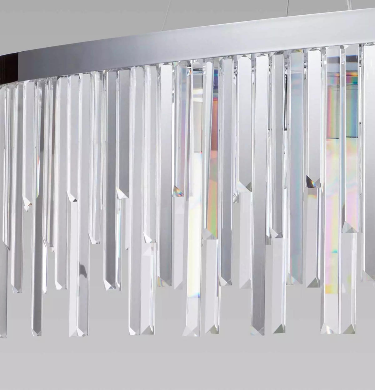 HÄNGELEUCHTE Pendelleuchte Starnberg 90cm mit funkelnden Kristallstäben Silber - Silberfarben, Glas (20/90/32cm) - PGA Lights
