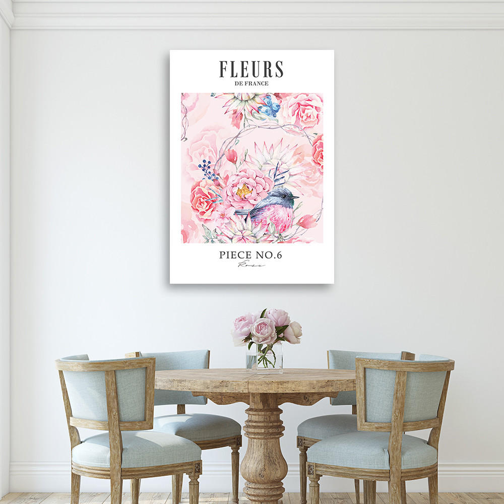 WANDBILD shabby chic pastellfarbene pfingstrosenblüten - Pink, Textil (40/60cm) - Feeby