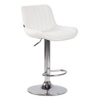 BARHOCKER Lento Gestell Metall in Chromoptik Kunstleder Weiß - Chromfarben/Weiß, Kunststoff/Metall (50/108/50cm) - TPFLiving