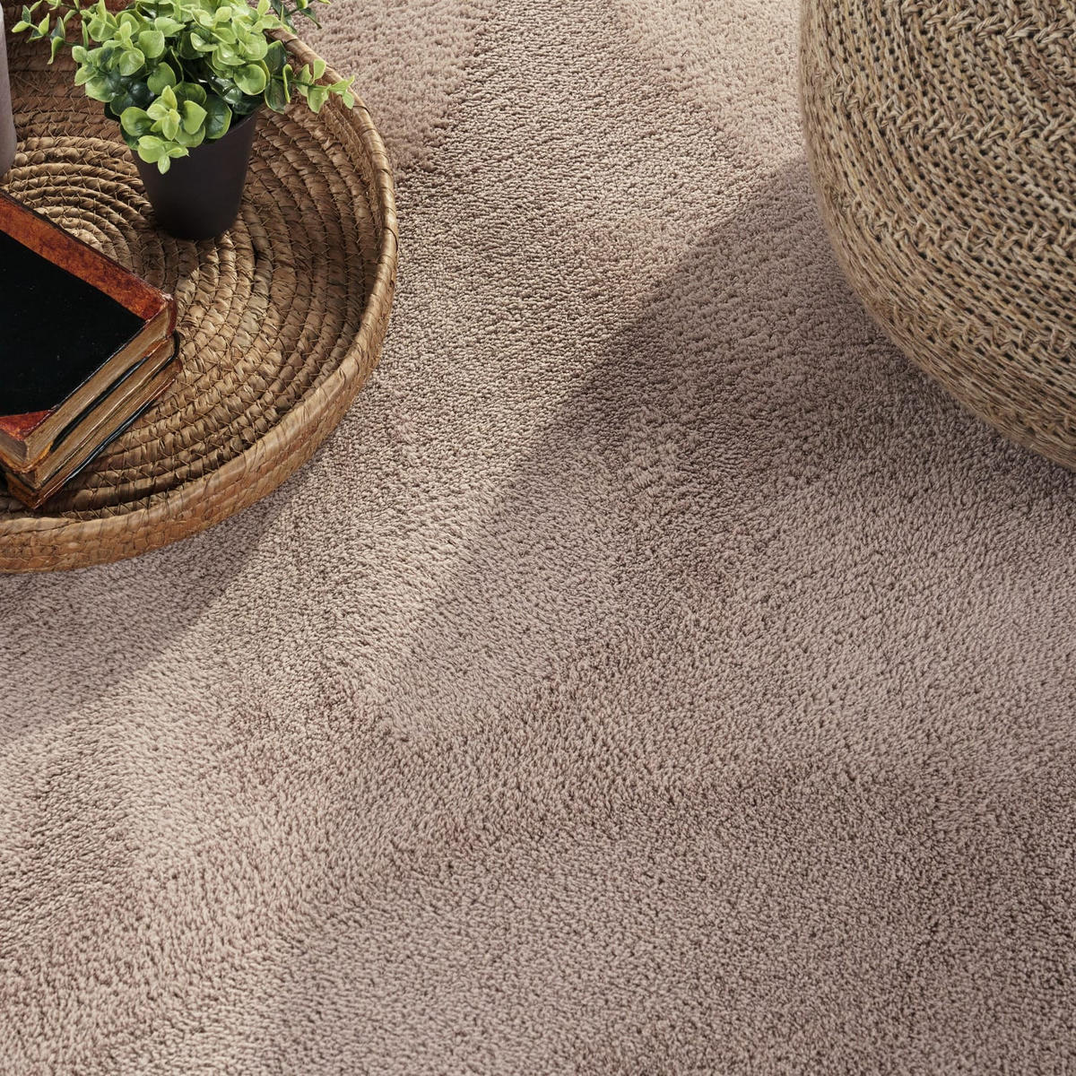 FLACHWEBETEPPICH Taupe Ø 200 cm - Taupe, Kunststoff (200/200cm) - TT Home