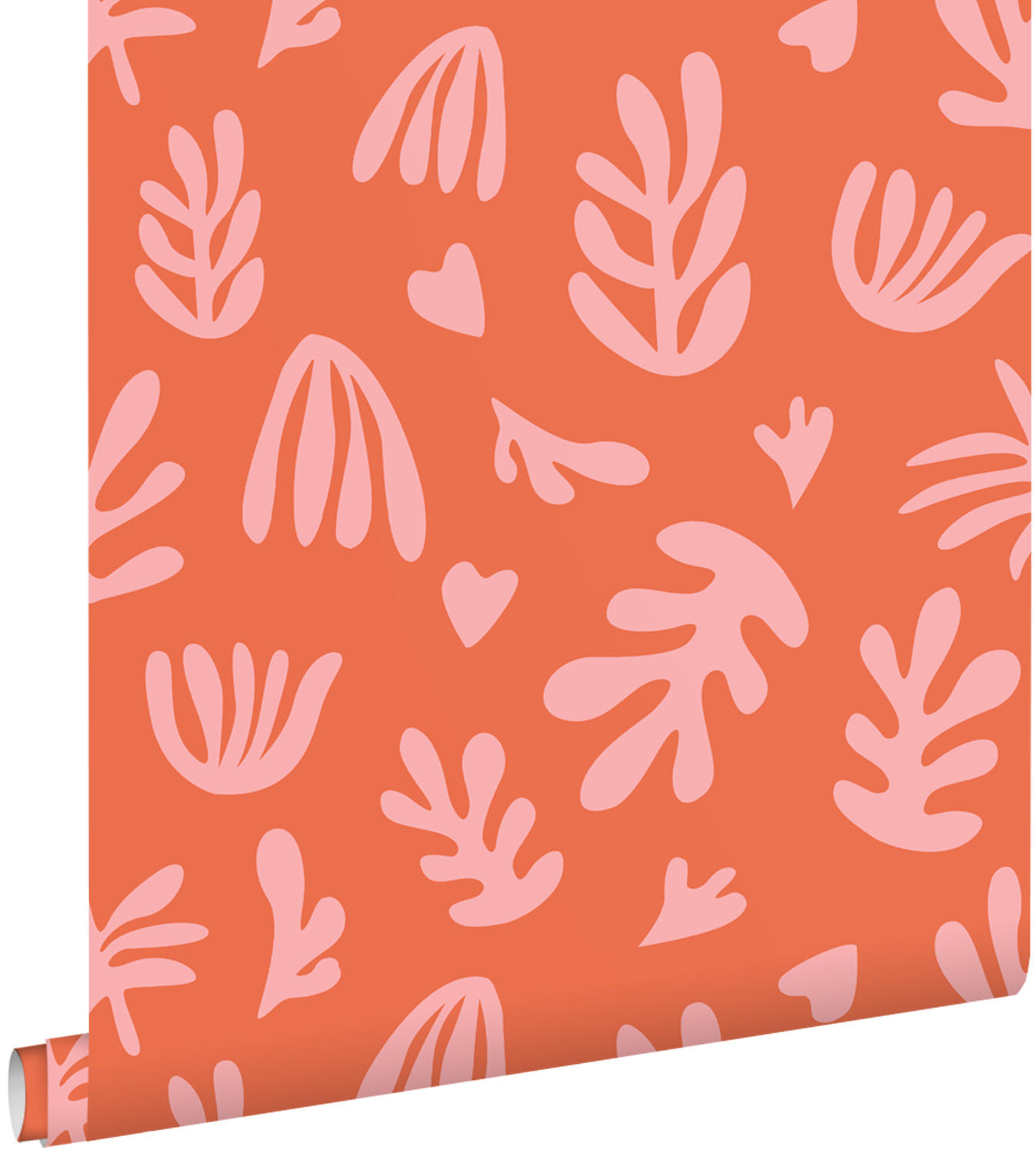 TAPETE Pflanzen im Matisse-Stil 50 x 900 cm - Orange, Papier (50/900cm) - ESTAhome