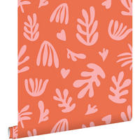 TAPETE Pflanzen im Matisse-Stil 50 x 900 cm - Orange, Papier (50/900cm) - ESTAhome