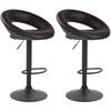 BARHOCKER 2er Set Mekim Kunstleder Braun Schwarz - Braun, Leder/Metall (53/80/47cm) - DELUKE