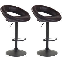 BARHOCKER 2er Set Mekim Kunstleder Braun Schwarz - Braun, Leder/Metall (53/80/47cm) - DELUKE