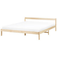 BETT mit Lattenrost 180/200 Kiefernholz Hellbraun Madone - Hellbraun/Braun, Holz (180/200cm) - Beliani