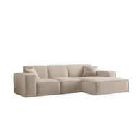 ECKSOFA Ottom Celes Premium Opera Velvet - Sandfarben, Holzwerkstoff/Textil (266/165cm) - Fun Möbel
